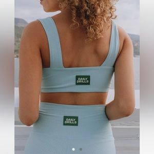 The Lawson Bra and Shortie Short set in the color surf from daily drills